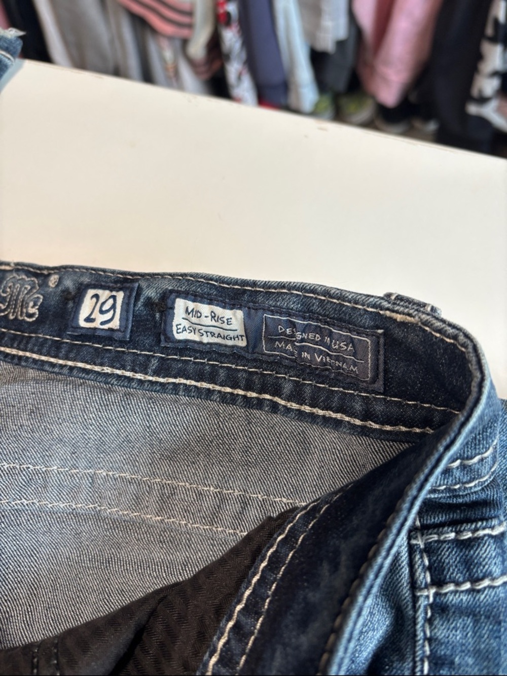 Miss Me Distressed Dark Blue Skinny Jeans - Picture 7 of 9